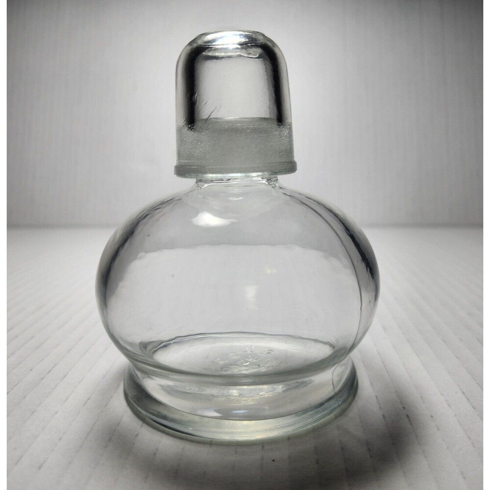 Made in U.S.A. Empty Medicine Bottle and Cap with Rough Surface Clear Glass